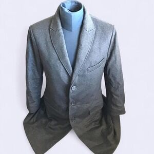 Allegri black wool blend overcoat with grey tones
